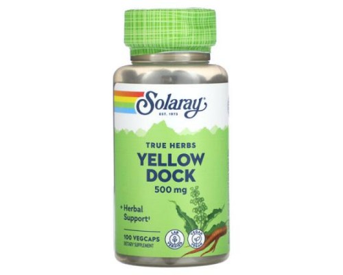 Solaray, True Herbs, Yellow Dock, 500 mg, 100 VegCaps