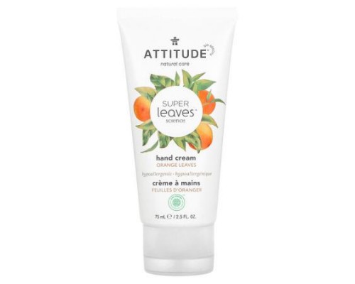 ATTITUDE, Super Leaves Science, Hand Cream, Orange Leaves, 2.5 fl oz (75 ml) ATTITUDE, Super Leaves Science, Hand Cream, Orange Leaves, 2.5 fl oz (75 ml)