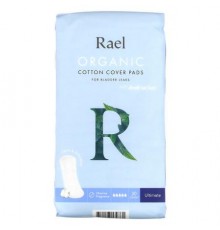 Rael, Organic Cotton Cover Pads with Leaklocker, Thin and Discreet, Ultimate, 20 Count