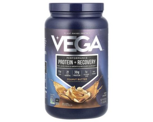Vega, Performance, Protein + Recovery, Peanut Butter, 1 lb 12 oz (815 g)