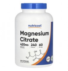 Nutricost, Magnesium Citrate, 240 Capsules (105 mg per Capsule)
