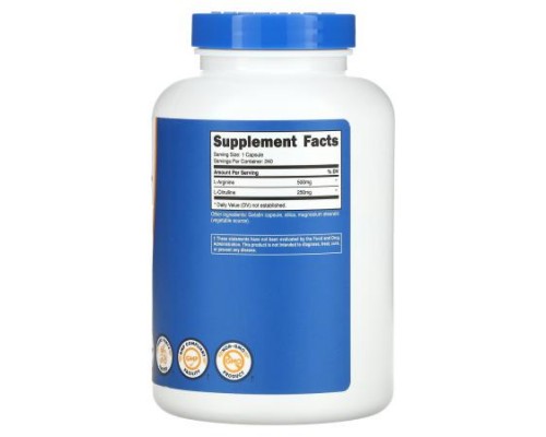 Nutricost, L-Arginine + L-Citrulline, 240 Capsules