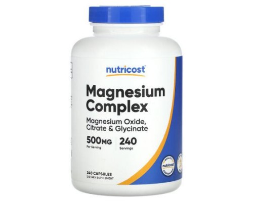 Nutricost, Magnesium Complex, 500 mg, 240 Capsules