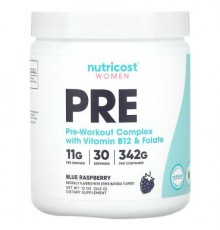 Nutricost, Women, Pre-Workout Complex With Vitamin B12 & Folate, Blue Raspberry, 12 oz (342 g)