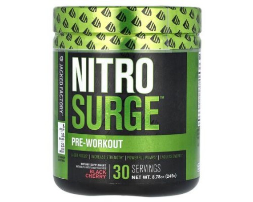 Jacked Factory, Nitro Surge, Pre-Workout, Black Cherry, 8.78 oz (249 g)