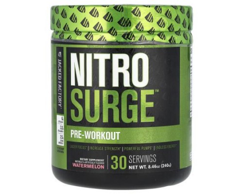 Jacked Factory, Nitro Surge™, Pre-Workout, Watermelon, 8.46 oz (240 g)