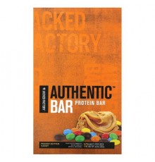 Jacked Factory, Authentic Bar, Protein Bar, Peanut Butter Candy, 12 Bars, 2.12 oz (60 g) Each