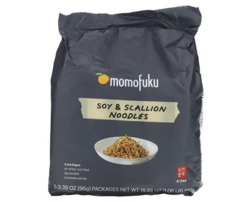 Momofuku, Soy & Scallion Noodles, 5 Packs, 3.39 oz (96 g) Each