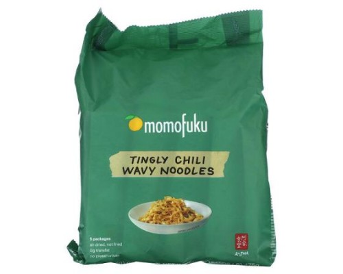 Momofuku, Tingly Chili Wavy Noodles, 5 Packages 3.35 oz. (95 g) Each Momofuku, Tingly Chili Wavy Noodles, 5 Packages 3.35 oz. (95 g) Each