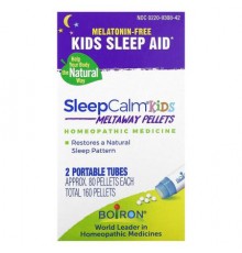 Boiron, SleepCalm® Kids, 2 Portable Tubes, 80 Pellets Each