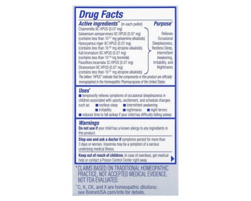 Boiron, SleepCalm® Kids, 2 Portable Tubes, 80 Pellets Each Boiron, SleepCalm® Kids, 2 Portable Tubes, 80 Pellets Each