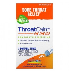 Boiron, ThroatCalm® On The Go, 2 Portables Tubes, 80 Pellets Each