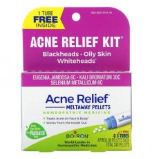 Boiron, Acne Relief, 3 Tubes, 80 Meltaway Pellets Each
