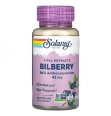 Solaray, Vital Extract, Bilberry, 42 mg, 60 VegCaps