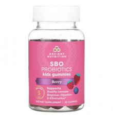 Ancient Nutrition, Kids, SBO Probiotics, Berry, 5 Billion CFU, 30 Gummies