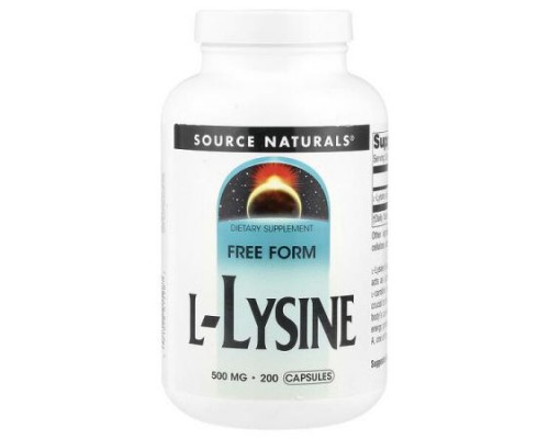 Source Naturals, L-Lysine, 500 mg, 200 Capsules