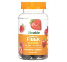 Lifeable, Prebiotic Fiber Gummies, Natural Berry, 60 Gummies