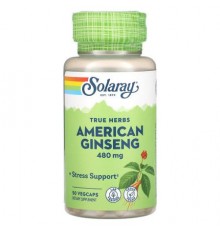 Solaray, True Herbs, American Ginseng, 480 mg, 50 VegCaps