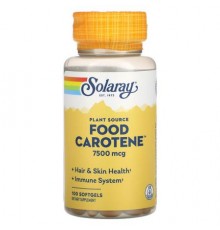 Solaray, Food Carotene, 7,500 mcg, 100 Softgels