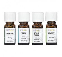 Aura Cacia, Purify Kit, Clearing Pure Essential Oils, 4 Bottles, 0.25 fl oz (7.4 ml) Each