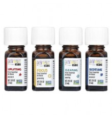Aura Cacia, Kids, Essential Oil Blends, 4 Bottles, 0.25 fl oz (7.4 ml) Each