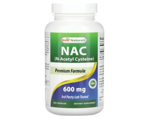 Best Naturals, NAC, 600 mg, 250 Capsules Best Naturals, NAC, 600 mg, 250 Capsules