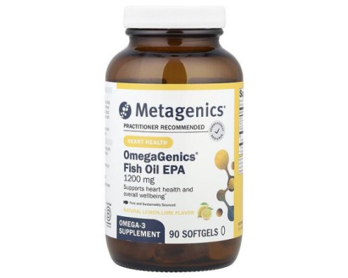 Metagenics, OmegaGenics®, Fish Oil EPA, Natural Lemon-Lime, 1,200 mg, 90 Softgels Metagenics, OmegaGenics®, Fish Oil EPA, Natural Lemon-Lime, 1,200 mg, 90 Softgels
