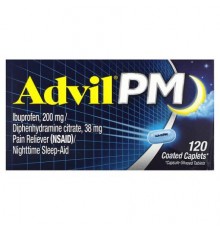 Advil, PM, Ibuprofen, 200 mg , 120 Coated Caplets