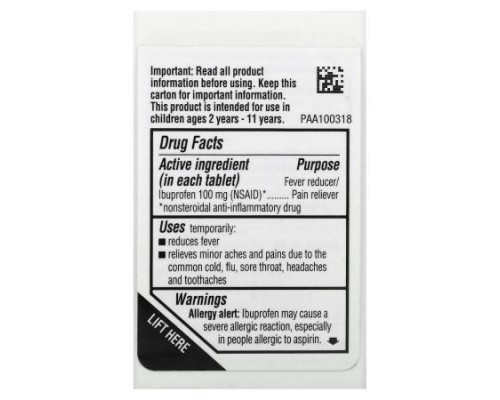 Advil, Junior Strength, Chewables, Ages 2-11, Grape, 100 mg , 24 Chewable Tablets