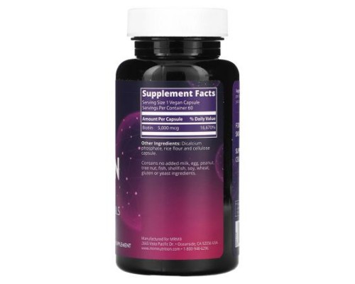 MRM Nutrition, Biotin, 60 Vegan Capsules (5,000 mcg per Capsule)