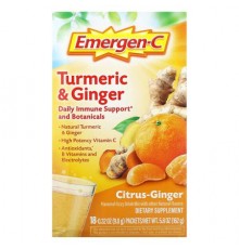 Emergen-C, Turmeric & Ginger, Citrus-Ginger, 18 Packets, 0.32 oz (9 g) Each