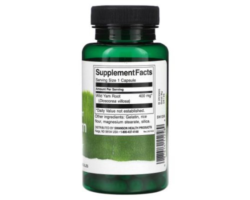 Swanson, Full Spectrum, Wild Yam, 400 mg, 60 Capsules