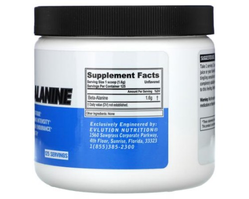 EVLution Nutrition, Beta-Alanine, Unflavored, 7.05 oz (200 g) EVLution Nutrition, Beta-Alanine, Unflavored, 7.05 oz (200 g)