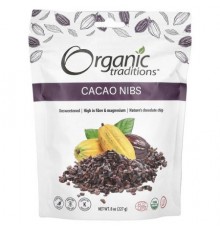 Organic Traditions, Cacao Nibs, Unsweetened, 8 oz (227 g)