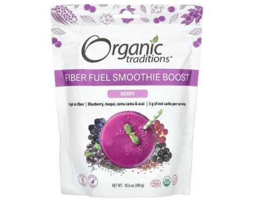Organic Traditions, Fiber Fuel Smoothie Boost, Berry, 10.6 oz (300 g) Organic Traditions, Fiber Fuel Smoothie Boost, Berry, 10.6 oz (300 g)