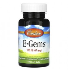 Carlson, E-Gems, 67 mg (100 IU), 100 Soft Gels