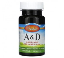 Carlson, Vitamin A & D, 100 Soft Gels
