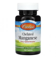 Carlson, Chelated Manganese , 20 mg , 100 Tablets