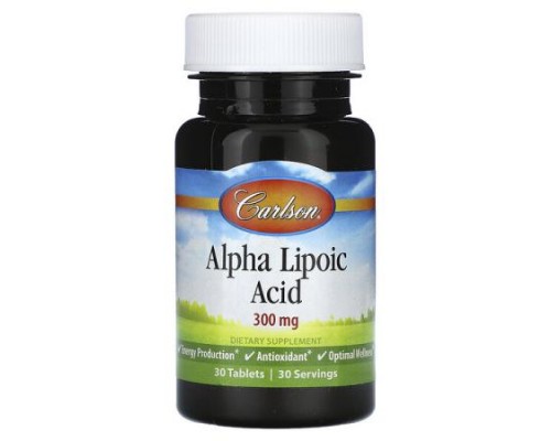 Carlson, Alpha Lipoic Acid, 300 mg, 30 Tablets Carlson, Alpha Lipoic Acid, 300 mg, 30 Tablets
