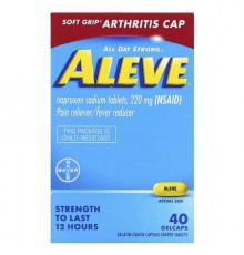 Aleve, Naproxen Sodium Tablets, 220 mg, 40 Gelcaps