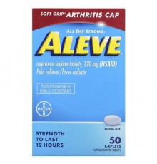 Aleve, Naproxen Sodium Tablets, 220 mg, 50 Caplets