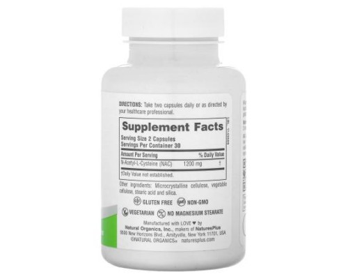 NaturesPlus, Pro NAC 1200, 60 Capsules (600 mg per Capsule)