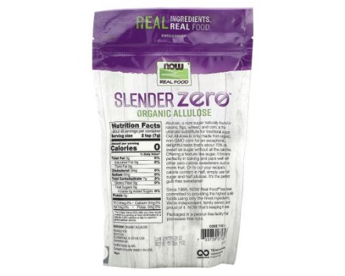 NOW Foods, Slender Zero, Organic Allulose, 12 oz (340 g) NOW Foods, Slender Zero, Organic Allulose, 12 oz (340 g)