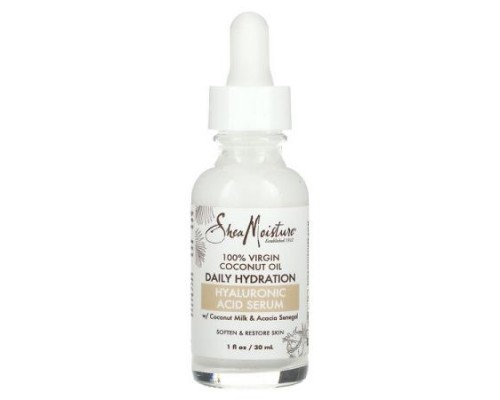 SheaMoisture, 100% Virgin Coconut Oil, Daily Hydration Hyaluronic Acid Serum, 1 fl oz (30 ml)