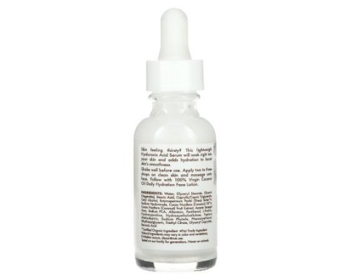 SheaMoisture, 100% Virgin Coconut Oil, Daily Hydration Hyaluronic Acid Serum, 1 fl oz (30 ml)