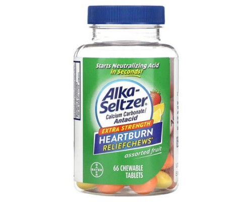 Alka-Seltzer, Heartburn Reliefchews, Extra Strength, Assorted Fruit, 750 mg , 66 Chewable Tablets Alka-Seltzer, Heartburn Reliefchews, Extra Strength, Assorted Fruit, 750 mg , 66 Chewable Tablets