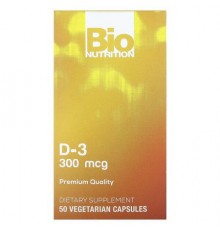 Bio Nutrition, D-3 , 300 mcg , 50 Vegetarian Capsules