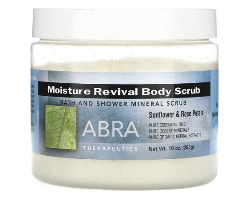 Abra Therapeutics, Moisture Revival Body Scrub, Sunflower & Rose Petals, 10 oz (283 g)