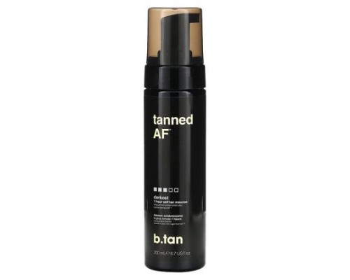 b.tan, Tanned AF, 1 Hour Self Tan Mousse, Darkest, 6.7 fl oz (200 ml) b.tan, Tanned AF, 1 Hour Self Tan Mousse, Darkest, 6.7 fl oz (200 ml)
