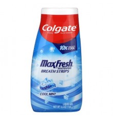 Colgate, MaxFresh with Whitening Breath Strips, Liquid Gel, Cool Mint, 4.6 oz (130 g)